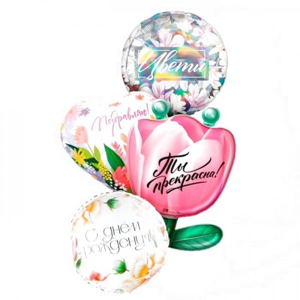 Набор фольгированных шаров Цветы