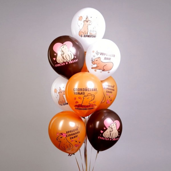 Облако воздушных шаров С днем рождения Капибары