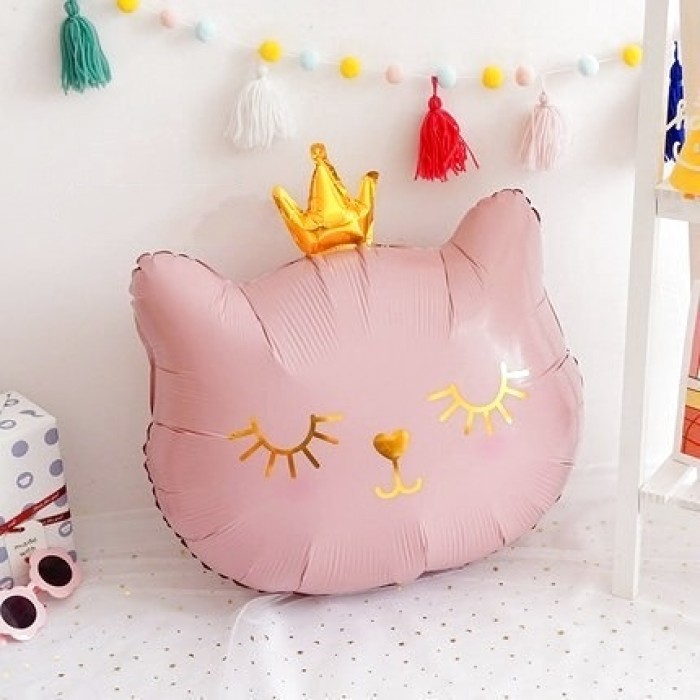 Шар фигура котенок принцесса (розовый)