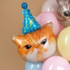 Шар фигура Котик рыжий в колпачке