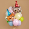 Шар фигура Котик рыжий в колпачке