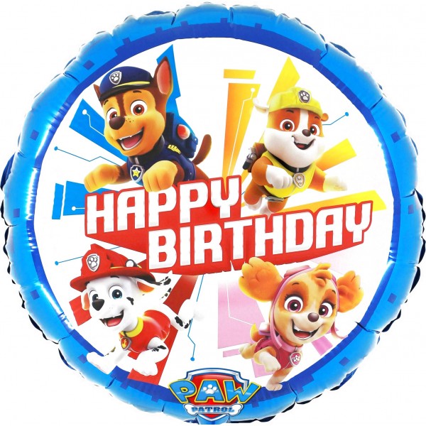 Шар круг Щенячий патруль С днем рождения