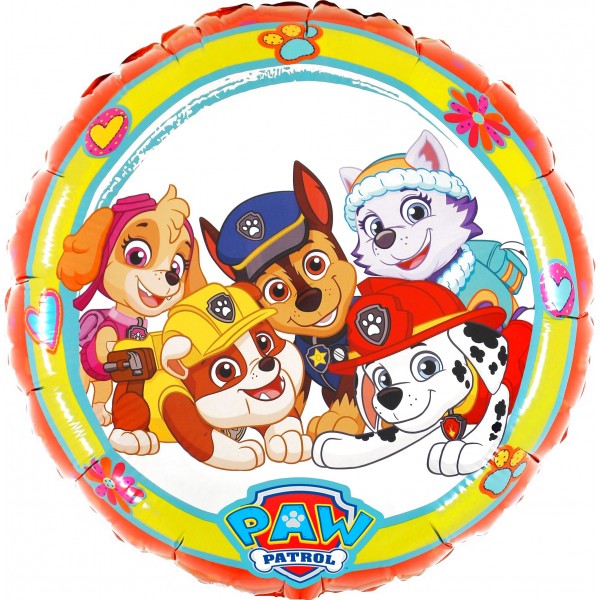 Шар круг Щенячий патруль Веселая команда