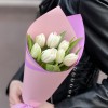 7 белых пионовидных тюльпанов