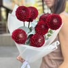 7 бордовых георгин Помпон
