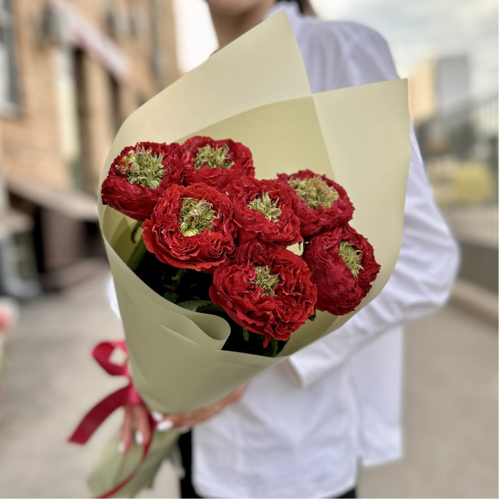 7 роз Ред Монстер 50 см