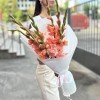 7 розовых гладиолусов
