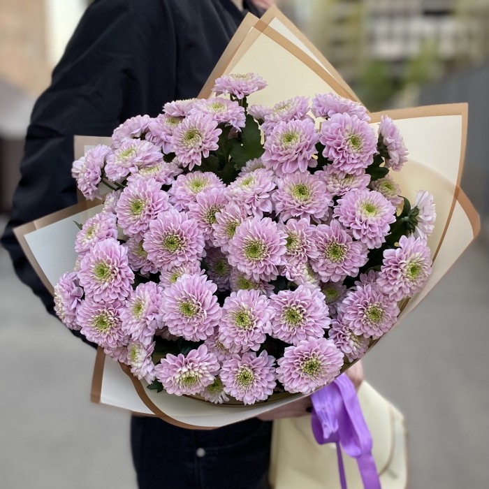7 розовых кустовых хризантем Романс