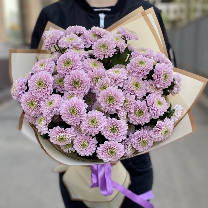 7 розовых кустовых хризантем Романс