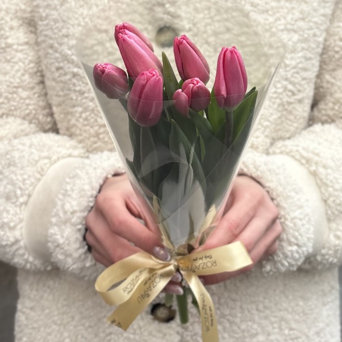 7 розовых тюльпанов Трезор