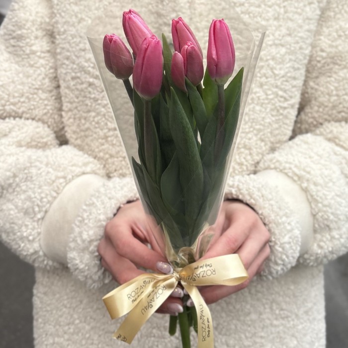 7 розовых тюльпанов Трезор