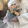 9 роз Топ-гир с эвкалиптом 50 см