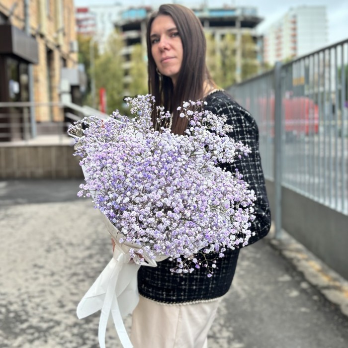 9 лавандовых гипсофил в упаковке