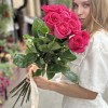 9 малиновых роз Пинк Флойд 90 см