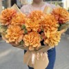 9 пышных роз Фри Спирит с гринбеллом 50 см