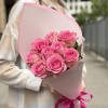 9 розовых роз Свит Юник 60 см