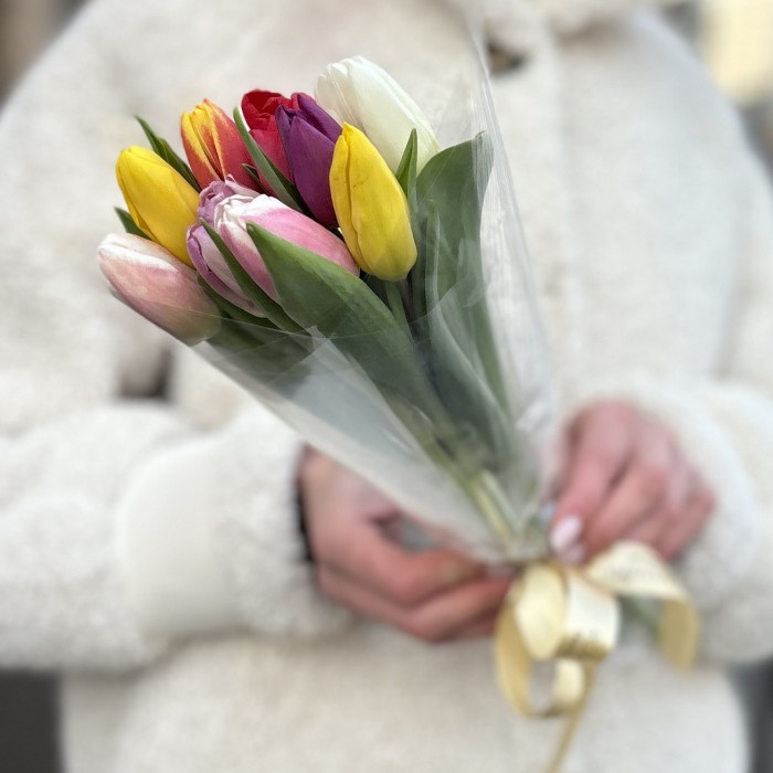 9 тюльпанов микс