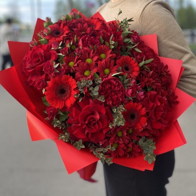 Авторский букет Красное Пламя