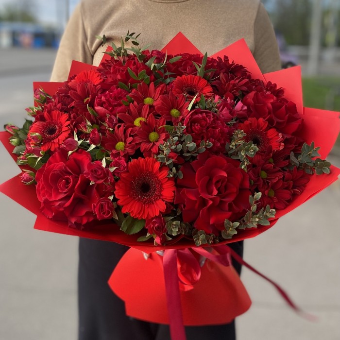 Авторский букет Красное Пламя
