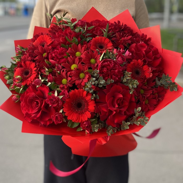 Авторский букет Красное Пламя
