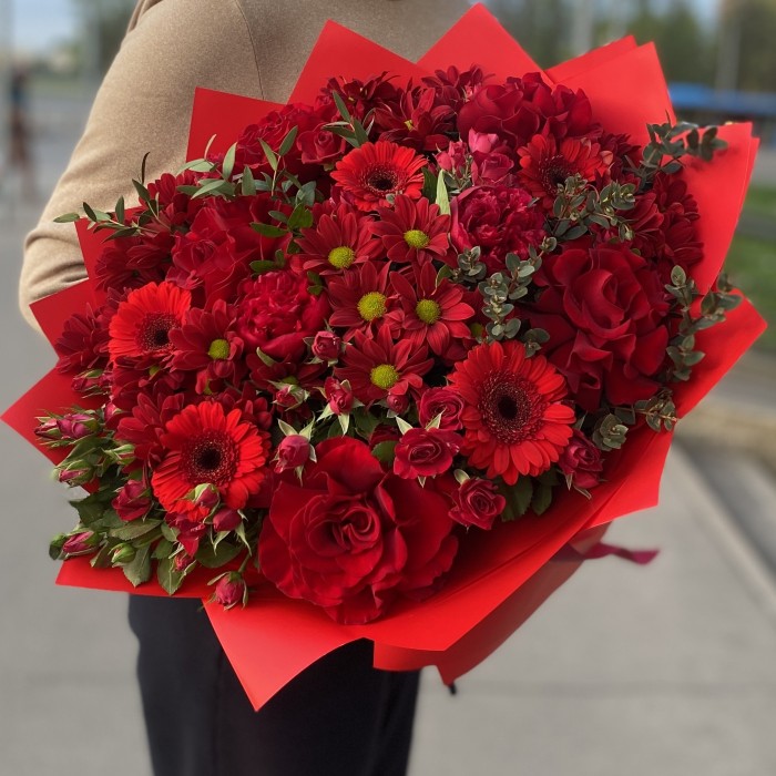 Авторский букет Красное Пламя