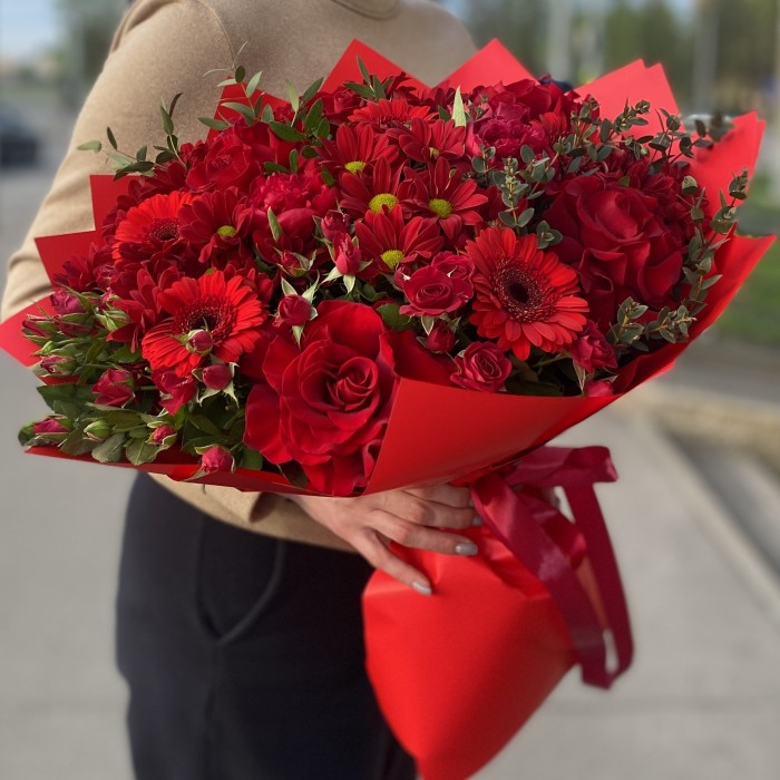 Авторский букет Красное Пламя