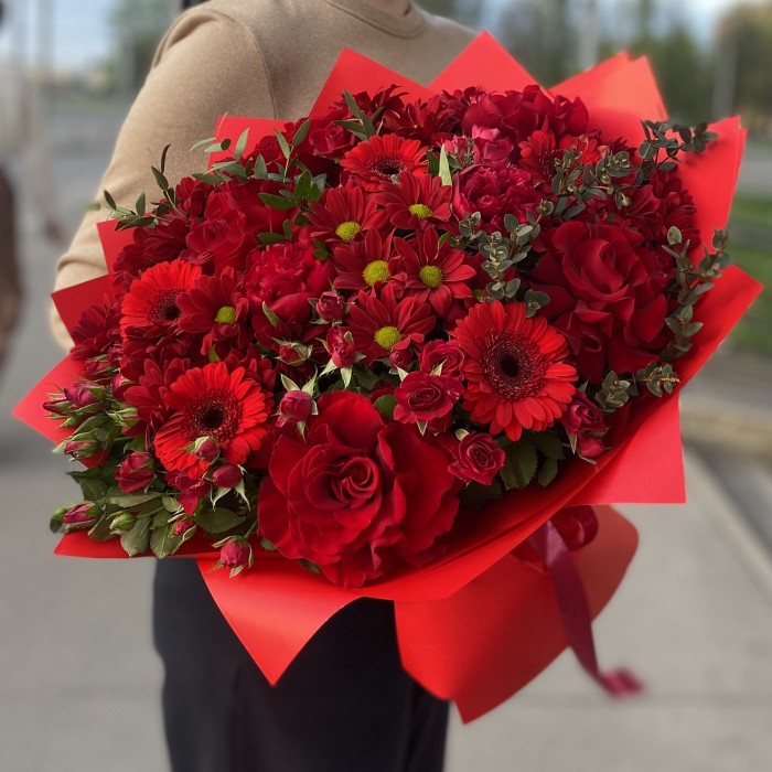 Авторский букет Красное Пламя