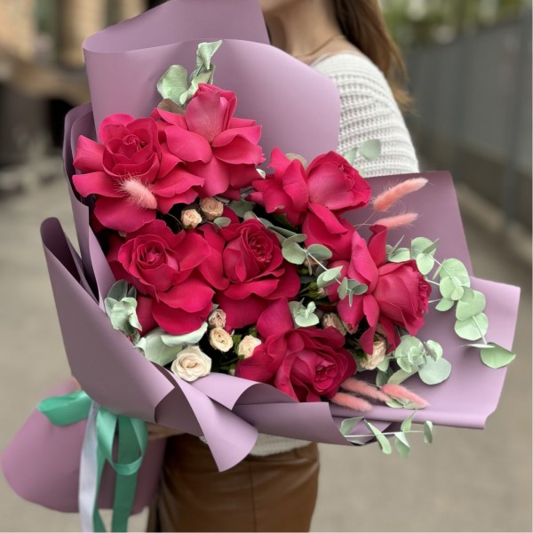 Авторский букет Малиновый Закат