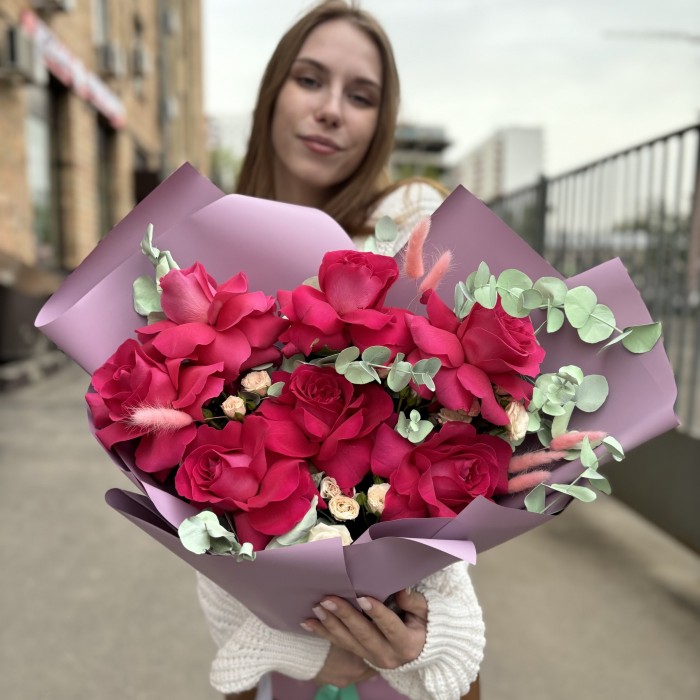 Авторский букет Малиновый Закат