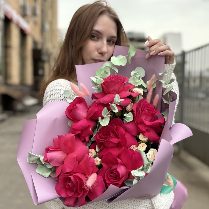 Авторский букет Малиновый Закат