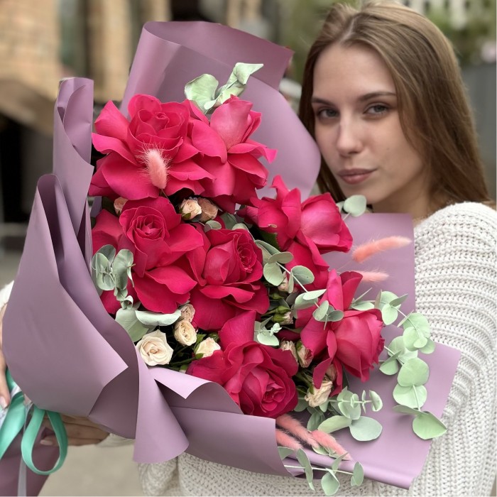 Авторский букет Малиновый Закат