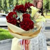 Авторский букет с французскими розами и каллами