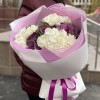 Букет из белой гортензии с брассикой