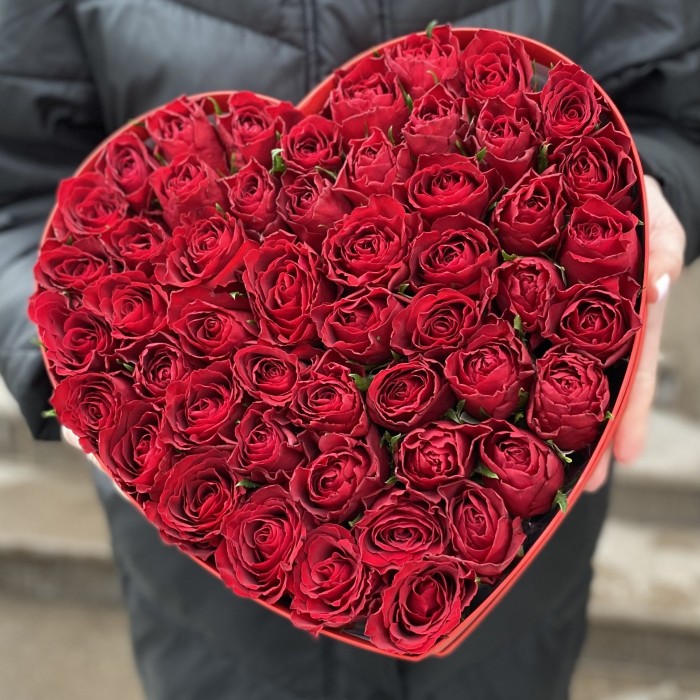 Большая коробка Сердце с розами