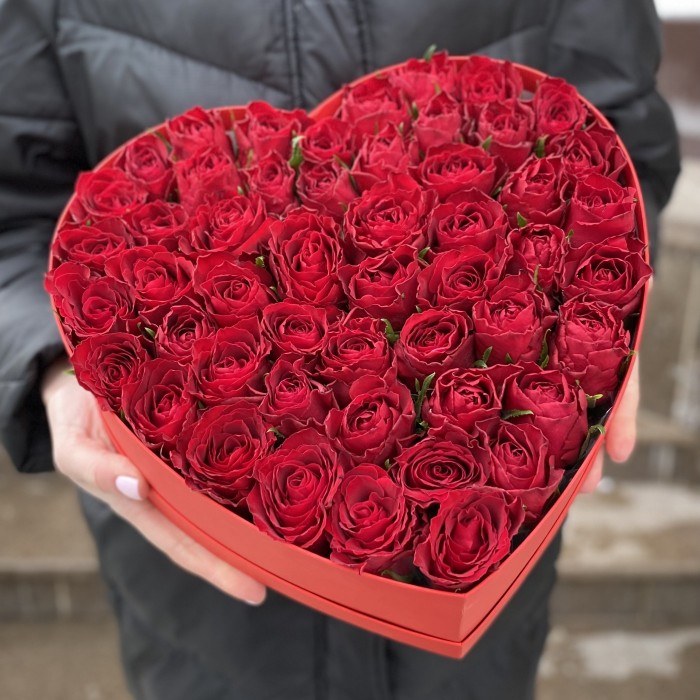 Большая коробка Сердце с розами