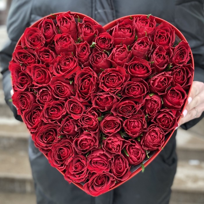 Большая коробка Сердце с розами