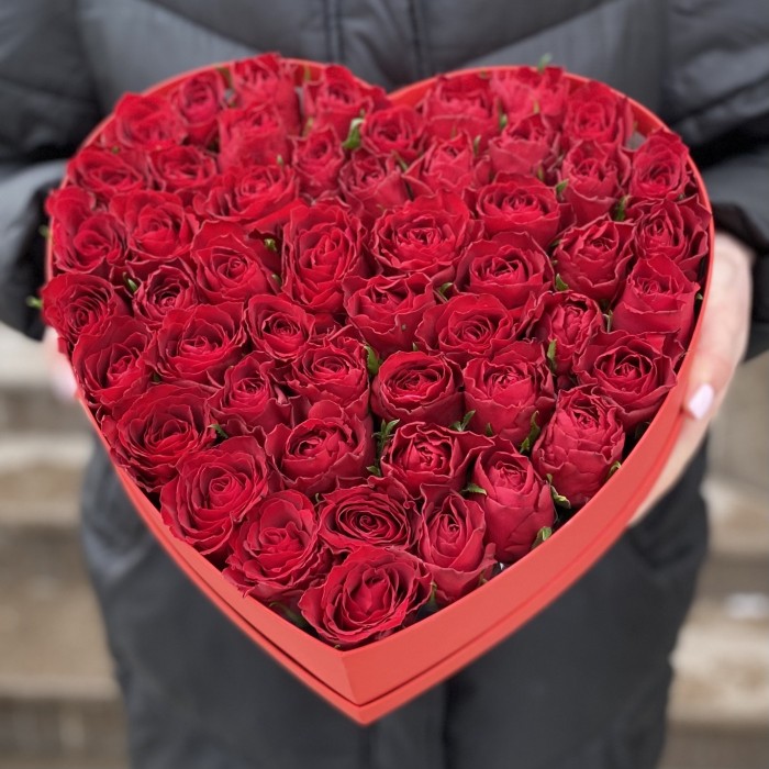 Большая коробка Сердце с розами