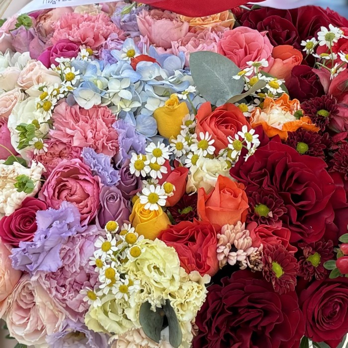 Большая радужная корзина MIX