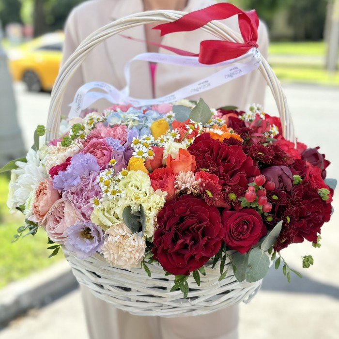 Большая радужная корзина MIX