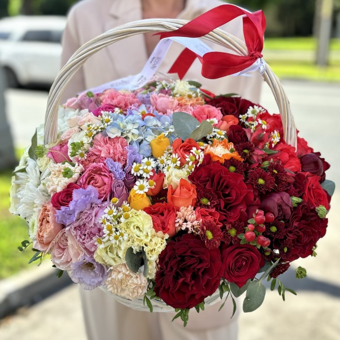 Большая радужная корзина MIX