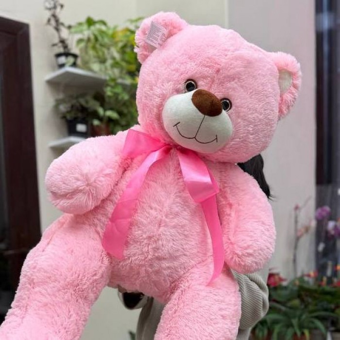 Большой розовый медведь 120 см