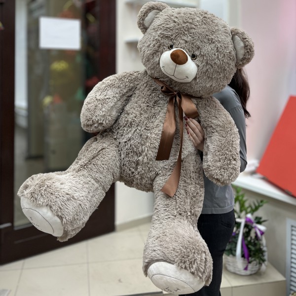 Большой серый медведь 140 см
