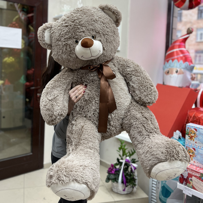 Большой серый медведь 140 см