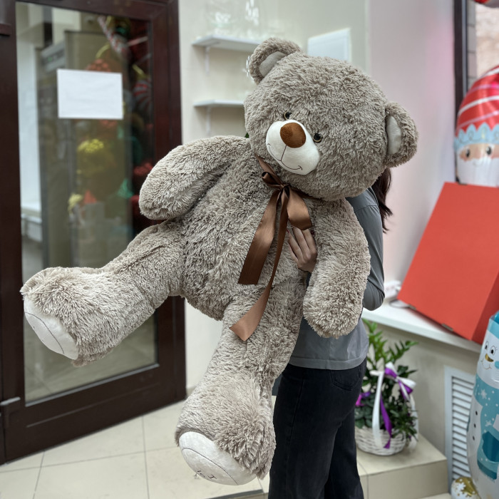 Большой серый медведь 140 см