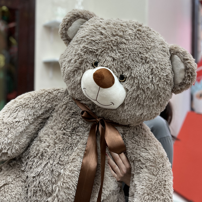 Большой серый медведь 140 см