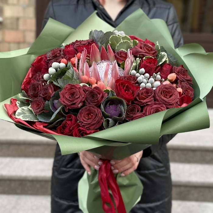 Букет с розами Цветочное чудо