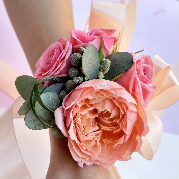 Браслет для подружки невесты с кустовой розой Джульетта