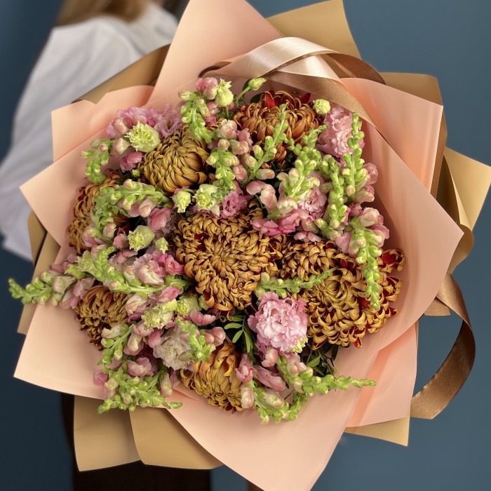 Букет Осенний Вальс с хризантемами