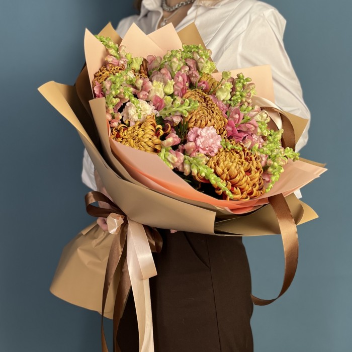 Букет Осенний Вальс с хризантемами