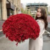 Букет из 101 бордовой хризантемы Бакарди